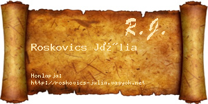 Roskovics Júlia névjegykártya