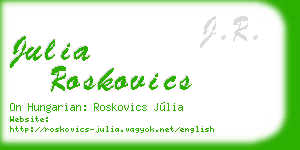 julia roskovics business card